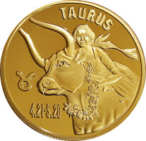 Gold-plated horoscope medal - Taurus