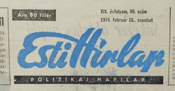 1975 február 22  /  Esti Hírlap  /  Újság - Magyar / Napilap. Ssz.:  26056