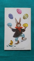 Régi húsvéti képeslap - rajz: Gönczi Tibor, futott