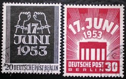 BB110-1p / Németország - Berlin 1953 Népfelkelés Június 17 bélyegsor pecsételt
