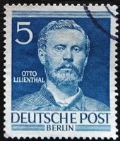 BB92p / Németország - Berlin 1952 Híres Berliniek I. bélyegsor 5 Pf. értéke pecsételt