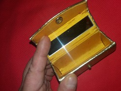 Old gold inside, velvet mini tiny pipe, crocodile leather holder with mirror, as shown in the pictures