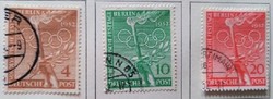 BB88-90p / Németország - Berlin 1952 Olimpiai Ünnepségek bélyegsor pecsételt