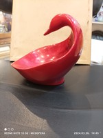 Zsolnay eozin, ökörvérmázas liba, pajzspecsétes, jelzett, 14 X 14 X 10 cm.7879