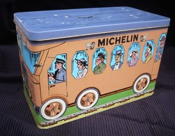 Vintage Michelin car tire advertising metal box