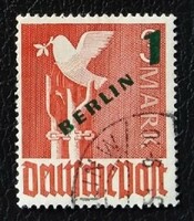 BB67p / Németország - Berlin 1949 Felülnyomott "szövetséges övezet " bélyegsor 1 DM értéke pecsételt