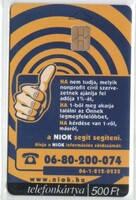 Hungarian telephone card 0939 2001 niok ods 4 100,000 pcs.
