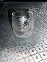 Polished glass cup with Pityu 1950 inscription (commemorative glass)