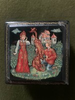 Hand painted signed Russian lacquer box
