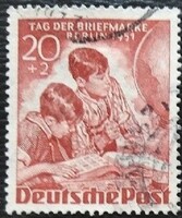 BB81p / Németország - Berlin 1951 Bélyegnap - Bélyegkiállítás bélyegsor20 + 2 Pf. értéke pecsételt