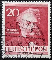 BB97p / Németország - Berlin 1952 Híres Berliniek I. bélyegsor 20 Pf. értéke pecsételt