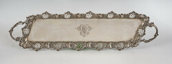 Neo-baroque ear tray with silver openwork edges