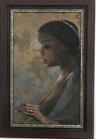 With a unique technique, a female portrait by robert wegenas!