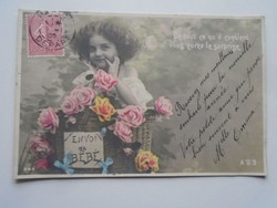 D201795 postcard little girl - 1905 mme lemonnier Paris
