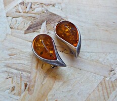 925 silver clip with amber