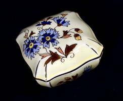 Zsolnay cornflower pattern porcelain bonbonier