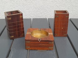 Indian wooden stuff with copper inlay
