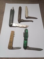 Five old worn knives for sale together