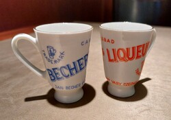 2 db Becher's likőrös porcelán pohár