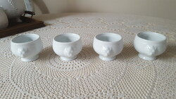 4 pcs. Lion's head porcelain small cups with sauces