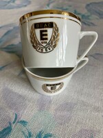 Beac 75 years Hólloháza porcelain mocha cup pair