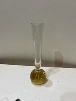 Czech handmade amber glass vase, 15 cm. 4503