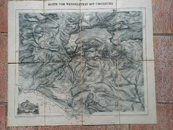 Circa 1890 lithographed map of Wendelstein and its surroundings on canvas