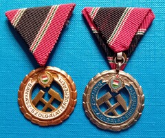 Miner's service medal gold and silver