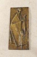 Szignált bronz relief 536