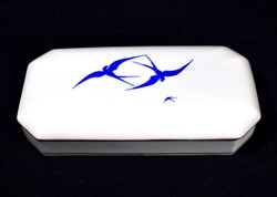Herend Malév swallow pattern large wide porcelain box