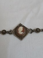 900 silver bracelet with cameo inlay