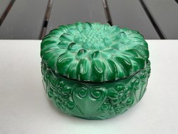 Stunning flawless Malachite glass jewelry holder