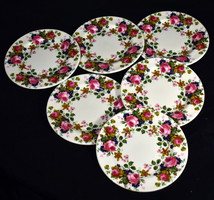 English cookie plate set with a rich floral pattern