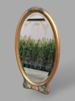 Floral gold mirror