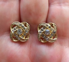 Gold-plated rhinestone earrings