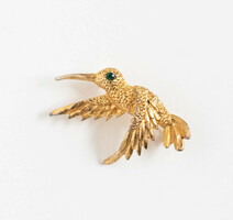 Hummingbird-shaped brooch - vintage brooch, pin with rhinestones