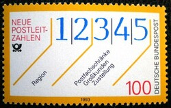N1659 / Germany 1993 new postal codes stamp postal clear