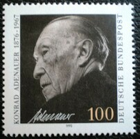 N1601 / Germany 1992 Konrad Aenauer stamp postal clerk