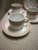 Alföldi porcelain coffee set, with terracotta decor