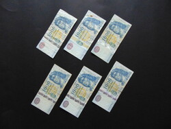 Lot of 6 HUF 1000 banknotes!