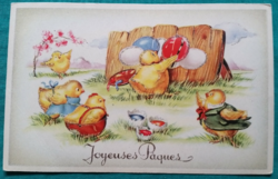 Antik húsvéti képeslap, postatiszta