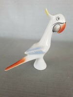 Hollóházi porcelán art deco papagáj - hibátlan, jelzett