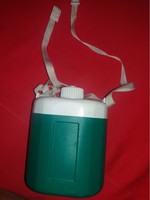 Retro thermos-type plastic hiking water bottle with temperature storage, made in Hungary, according to the pictures
