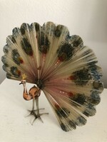 Rarity! Glass peacock from the 30s, the feather is made of fiberglass