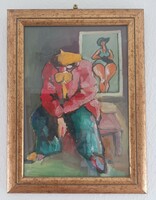 2 db Skoda Éva Bohócos Festmény