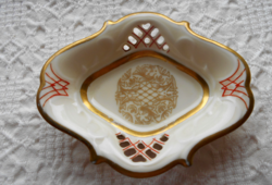 Old German jewelry holder porcelain bowl with openwork side part