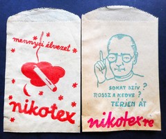 2 db.régi  szivarka papírtasak - Nikotex