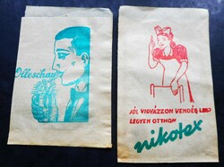 2 db. régi szivarka papírtasak - Nikotex + Olleschau