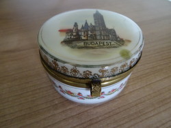Old porcelain jar with image of Budapest
