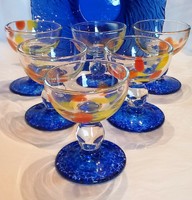 Set of 6 colored glass glasses